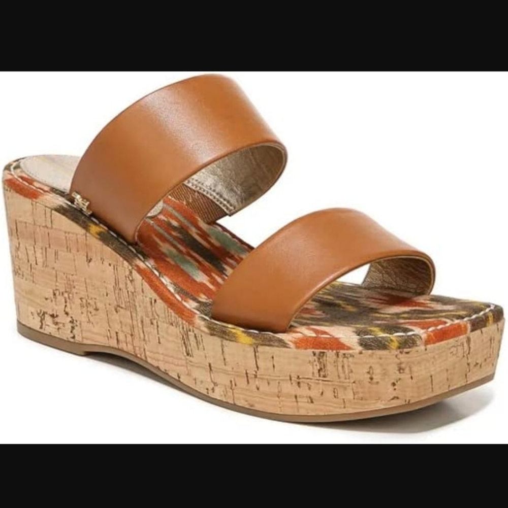 NWOT Sam Edelman Alissa Genuine Leather Wedge in Saddle Tan Sz. 10